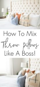 How To Mix Throw Pillows Like A Boss! Learn how to easily mix and match throw pillows and patterns with these fail proof decorating tips