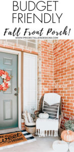 Happy Fall Y'all! Theres no better way to get those pumpkin spice feels than a beautifully decorated fall front porch! See how I decorated our front porch in a way that will carry me through the holidays! #falldecor #fallfrontporch #decoratingideas