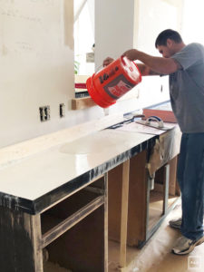 DIY White Concrete Countertops