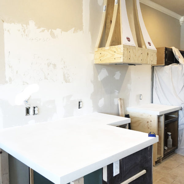 DIY White Concrete Countertops