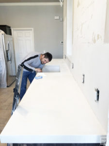 DIY White Concrete Countertops