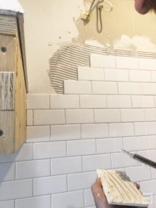 diy subway tile backsplash: Learn how to lay your own subway tile backsplash with this amazing tutorial. Subway tile is a classic option for kitchen backsplash and is one of the most affordable options on the market.