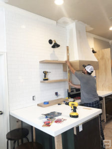 DIY white oak open shelving without breaking the bank. See how we added four white oak shelves to our kitchen for under $250