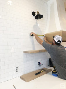 DIY white oak open shelving without breaking the bank. See how we added four white oak shelves to our kitchen for under $250