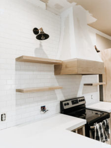 DIY white oak open shelving without breaking the bank. See how we added four white oak shelves to our kitchen for under $250