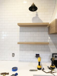 DIY white oak open shelving without breaking the bank. See how we added four white oak shelves to our kitchen for under $250