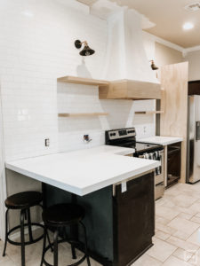 DIY white oak open shelving without breaking the bank. See how we added four white oak shelves to our kitchen for under $250